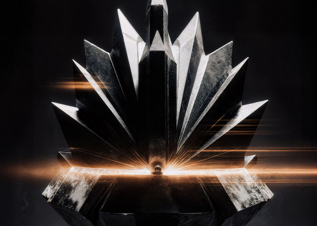 Close-up of the Obsidian crystal symbol representing the brand identity of OBSIDIAN Premium Fitness.